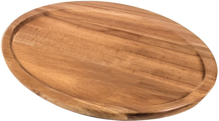 On The Table - 14.25" x 10.5" Brown Acacia Wood Large Oval Plate - 117-O