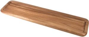 On The Table - 16" x 4" Brown Acacia Wood Sushi Plate - 110-CC