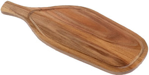 On The Table - 19" x 7.5" Brown Acacia Wood Rough-Cut Large Paddle Board With Juice Groove - 250