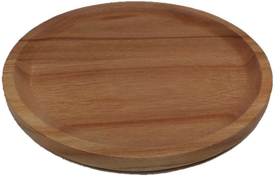 On The Table - 7 5/8" Brown Acacia Wood Round Mini Appetizer Plate - 401