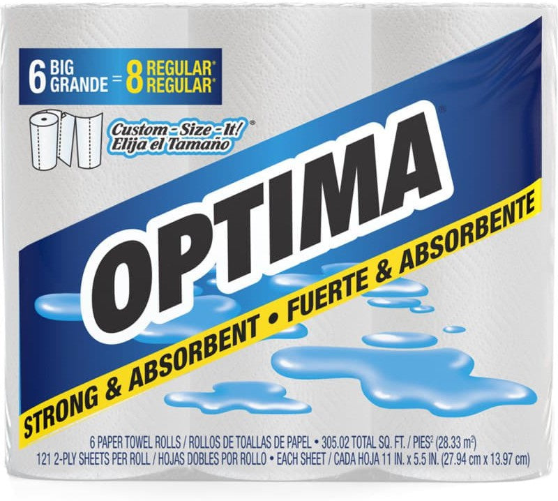 Optima - 140 Sheets Household Retail Paper Towels, Pack of 6 - 75256D1