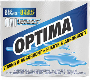 Optima - 140 Sheets Household Retail Paper Towels, Pack of 6 - 75256D1