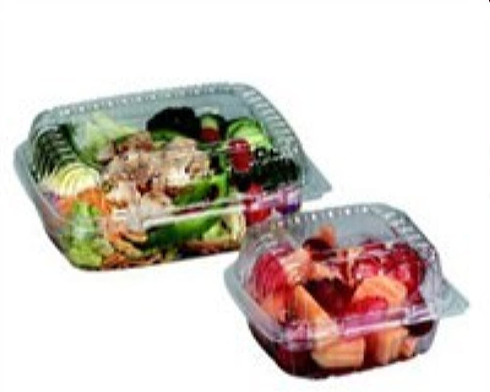 Pactiv Evergreen - 10" Plastic Clear Reynolds Reflections Hinged Container, Pack of 200 - 2630