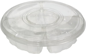 Pactiv Evergreen - 10.25" Plastic 4 Compartment Platter, Pack of 120 - YPP0531