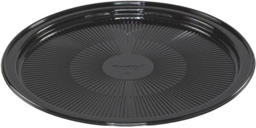 Pactiv Evergreen - 12" Mystique Black Flat Tray, Pack of 50 - YTV7004P