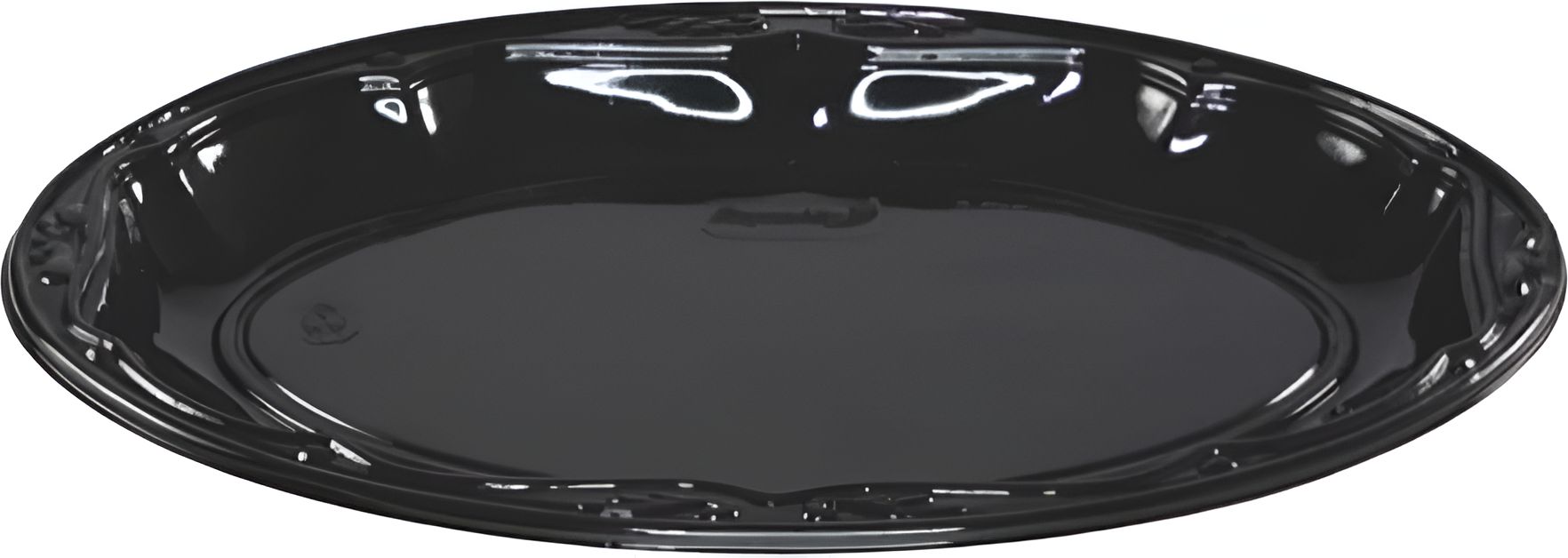 Pactiv Evergreen - 15" Black Oval Plastic Platter, Pack of 25 - TV7304P