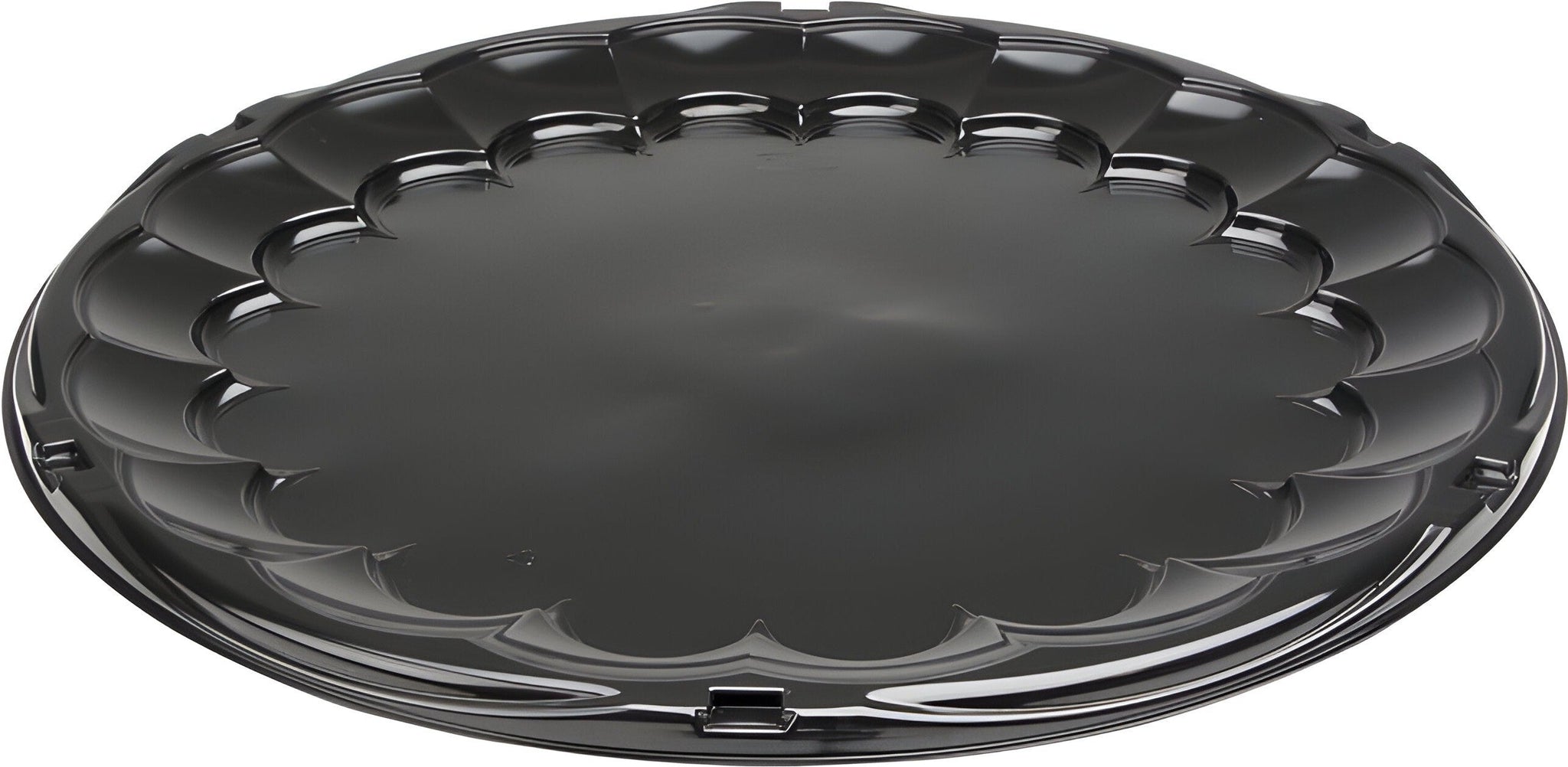 Pactiv Evergreen - 16" Black Plastic Round Catering Tray, Pack of 50 - 9816KY