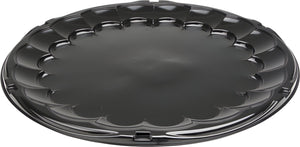 Pactiv Evergreen - 16" Black Plastic Round Catering Tray, Pack of 50 - 9816KY