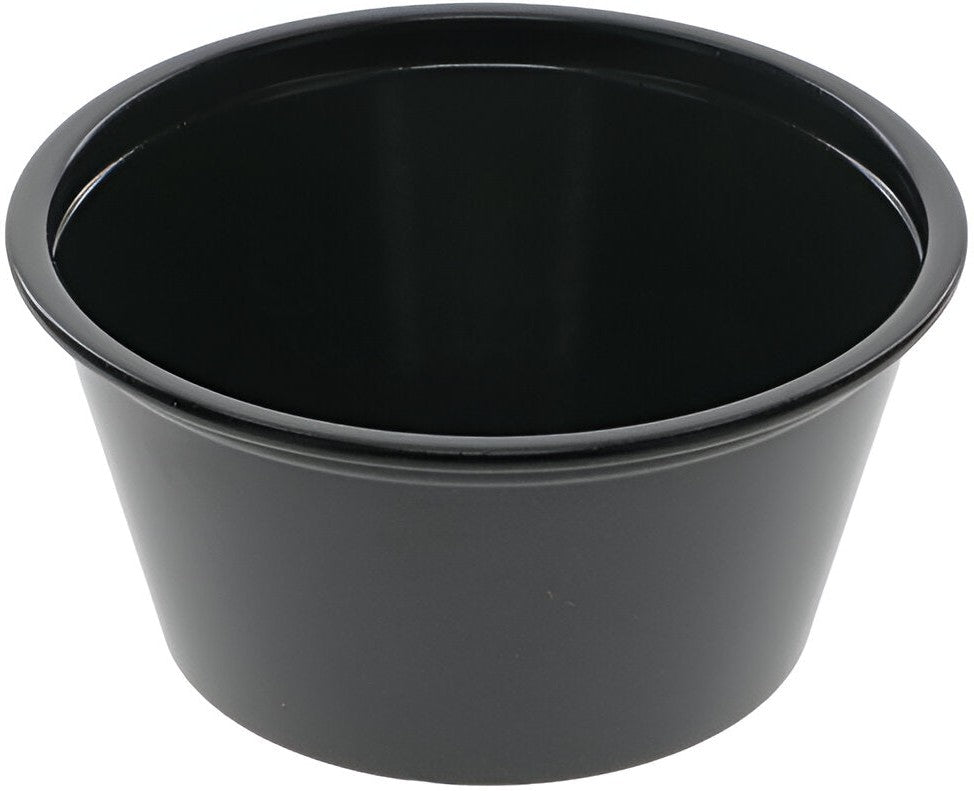 Pactiv Evergreen - 2 Oz Black Plastic Portion Cup, Pack of 2400 - YS200E