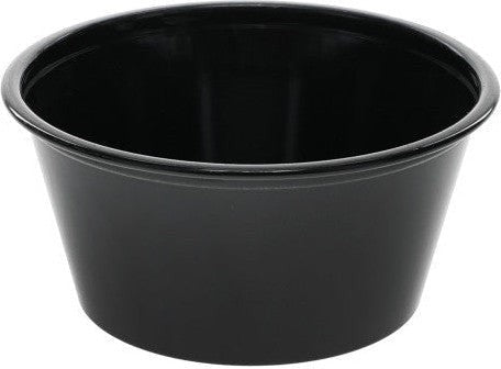 Pactiv Evergreen - 3.25 Oz Black Plastic Portion Cup, Pack of 2400 - YS300EA