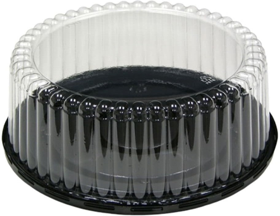 Pactiv Evergreen - 3.5" Swirl Dome with 10" Black Base for 8" Cake, Pack of 100 - 10B35