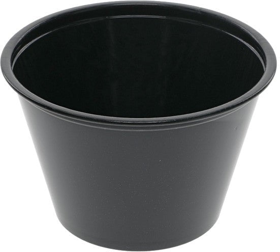 Pactiv Evergreen - 4 oz. Black, Plastic Portion Cup, Pack of 2400 - YS400E