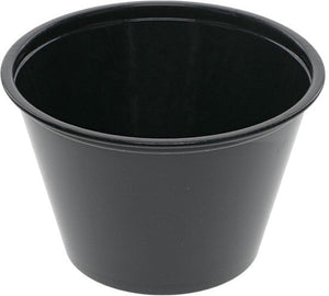 Pactiv Evergreen - 4 oz. Black, Plastic Portion Cup, Pack of 2400 - YS400E