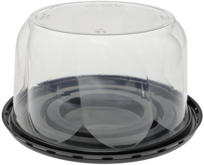 Pactiv Evergreen - 4.25" Swirl Dome and 8" Black Cake Base for 6" Cake, Pack of 100 - 8B425S