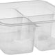 Pactiv Evergreen - 6" Recycled Plastic Square Clear 32 Oz Deli Container 4 Compartment, Pack of 360 - Y6S324C