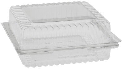 Pactiv Evergreen - 6 X 6 X 2.4" Clear, Hinged Lid Bakery Container, Pack of 150- YTV0205NPZ