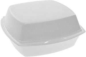 Pactiv Evergreen - 6" x 6" x 3" White PS Foam Hinged Lid Container, Pack of 500- YTH100800000