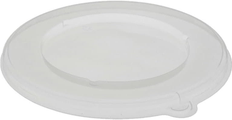 Pactiv Evergreen - 8" Clear Microwavable Flat PP Lid for Fiber Blend Bowls, Pack of 200 - YPPLIDF8RND