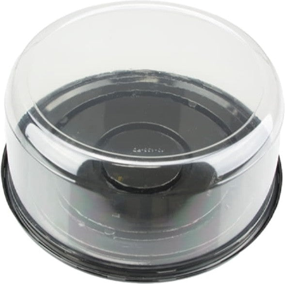 Pactiv Evergreen - 8"Tall Smooth Wall 9"Dome with Black Base Cake Stand, Pack of 100- 10B438PD