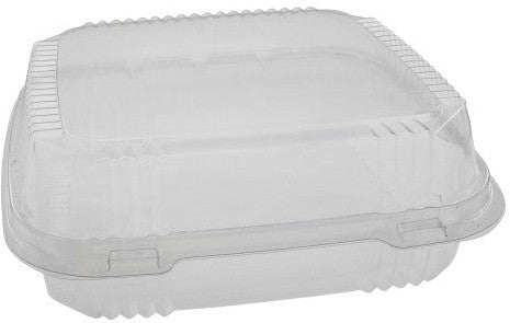 Pactiv Evergreen - 8.2" x 8.3"x 2.9” ClearView® SmartLock® Medium Hinged Lid Container, Pack of 200- YCI811200000