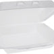 Pactiv Evergreen - 9.5" x 10.5" x 3.25", White Foam XLarge Hinged-Lid Takeout Container Smartlock, Pack of 250 - YHLW10010000