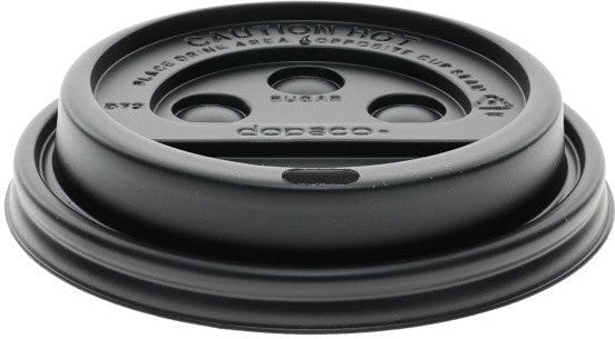 Pactiv Evergreen - Black Dome Lid Fits 10-20 Oz Hot Paper Cup, Pack of 1000 - DDL120BLD