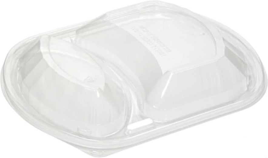 Pactiv Evergreen - Clearview Mealmaster 9" X 8" Anti-Fog Large 2 Compartment Dome Lid, Pack of 250 - YCN8467H00D0