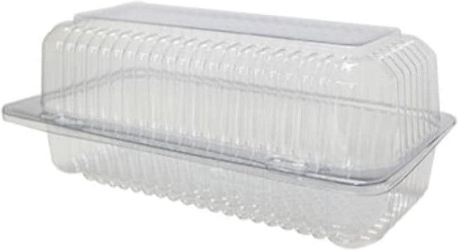 Pactiv Evergreen - Plastic Rectangular Hinged Container 8.625" x 4.625" x 3.5" With Button Snap Lid, Pack of 370- YTV0246NP