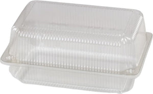 Pactiv Evergreen - Plastic Rectangular Hinged Container 9.3'' X 6.2'' X 4.2'' With Button Snap Lid, Pack of 200 - TV0225P