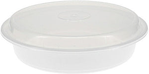 Pactiv Evergreen - VERSAtainer 48 oz. White/Clear Round PP Container and Lid, Pack of 150 - NC948