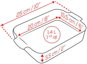 Peugeot - Appolia Ceramic 10" Rectangular Ecru Baking Dish (25cm) - 60084