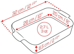 Peugeot - Appolia Ceramic 12.5" Rectangular Red Baking Dish (32cm) - 60053