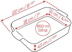 Peugeot - Appolia Ceramic 9.84" Rectangular Saffron Yellow Baking Dish (25 cm) - 61999