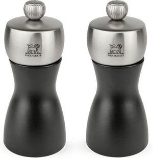 Peugeot - Fidji 5" Wood/Stainless Black Pepper and Salt Mills, Set of 2 (12 cm) - 2/21283