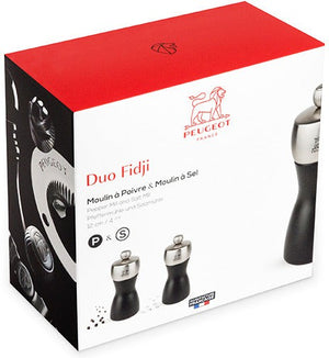 Peugeot - Fidji 6" Wood/Stainless Black Pepper and Salt Mills, Set of 2 (15 cm) - 2/17132