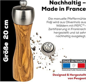 Peugeot - Fidji 8" Wood Olive Pepper Mill (20 cm) - 33828