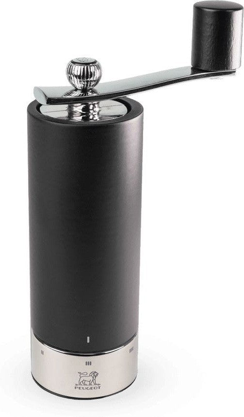 Peugeot - Isen Wood 7" Matte Black Pepper Mill With Crank Handle (18 cm) - 37758