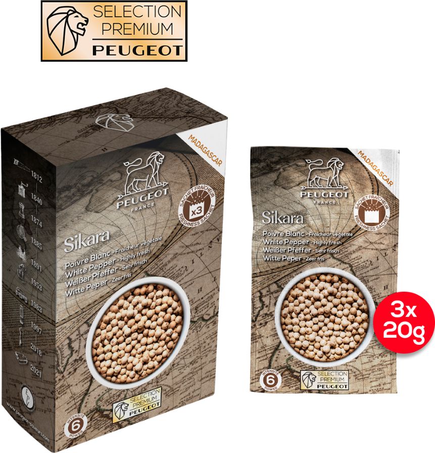 Peugeot - Sikara 3 x 20 g Sachets of Chinese White Pepper - 42486