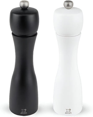 Peugeot - Tahiti 8" Wood Matte Black, White Tones Salt and Pepper Mills, Set of 2 (20 cm) - 2/24277