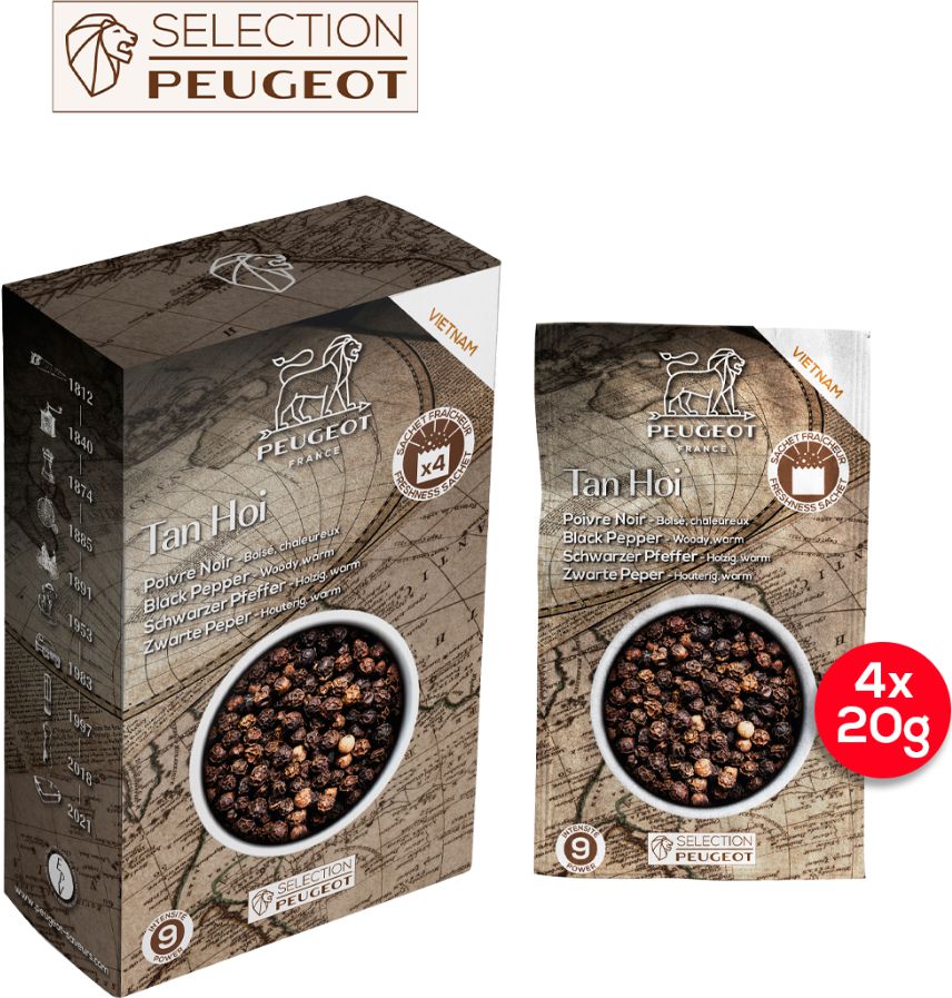 Peugeot - Tan Hoi 4 x 20 g Vietnamese Black Pepper - 42417