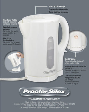 Proctor Silex Commercial - 1 L Electric Tea Kettle White - 41005PS