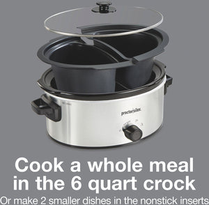 Proctor Silex Commercial - 6 QT Double Dish Slow Cooker - 33563