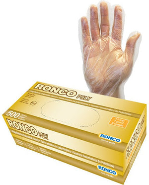 RONCO - Large Polyethylene Powder-Free Deli Gloves, 500/bx - 143