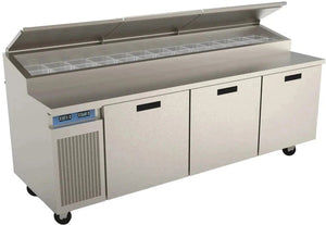 Randell - 111" Stainless Steel 3 Door Refrigerated Pizza Prep Table - 84111N-290 (Special Order 4-6 Weeks)