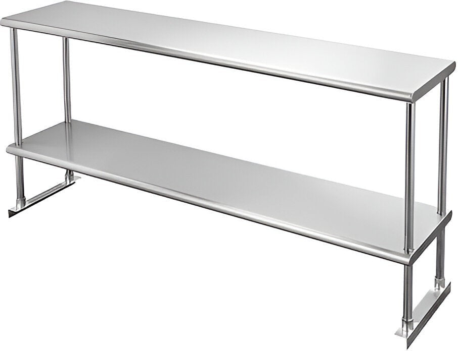 Randell - 27" Stainless Steel Deck Mounted Double Tier Overshelves For Prep Stations/Flat Top - RMDT2716 (Special Order 4-6 Weeks)