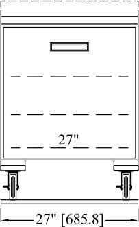 Randell - 27" Stainless Steel One-Section Worktop Refrigerator With Single Doors - 9402-290 (Special Order 4-6 Weeks)