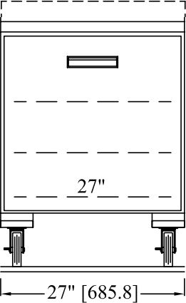 Randell - 27" Stainless Steel One-Section Worktop Refrigerator With Single Doors - 9402F-290