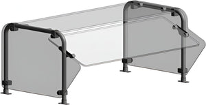 Randell - 30" Double Tier, Single Sided Non Adjustable Self Service On Top Tier, Adjustable Full/Self Service Front & Glass Top On Bottom Tier - RSW-DTSSAF-30