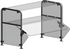 Randell - 30" Double Tier Single Sided Non Adjustable Self Service On Top Tier Non Adjustable Full/Self Service On Front & Glass Top On Bottom Tier - RSB-DTSSAF-30