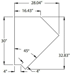 Randell - 30" x 35" Stainless Steel/Laminate Units 45 Degree Corner Filler, Enclosed Body (No Storage) - RAN COR45 (Special Order 4-6 Weeks)